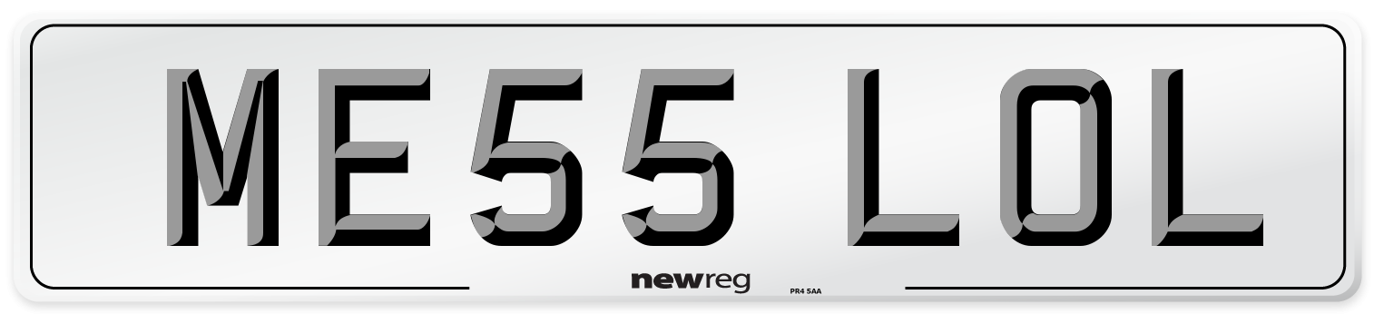 ME55 LOL Number Plate from New Reg